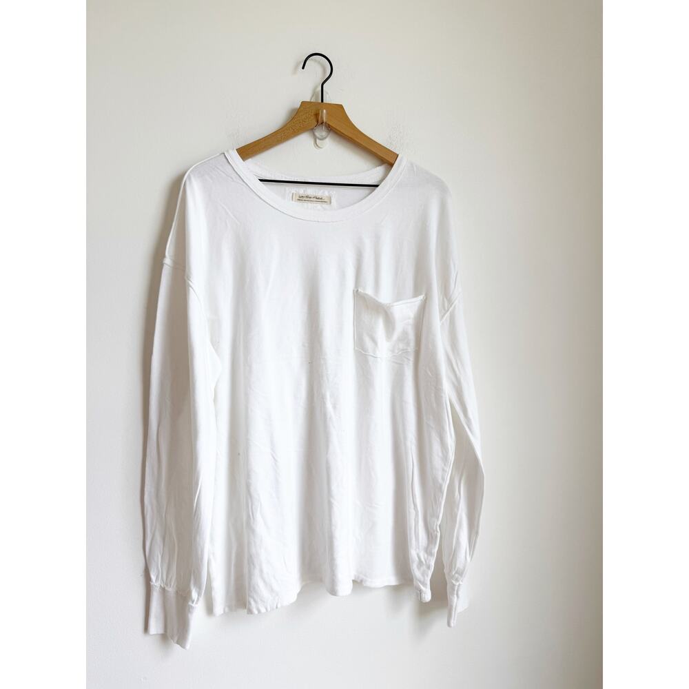 NEW Free People We The Free Fade Into You Long Sleeve Tee Shirt Oversized White - Picture 4 of 6